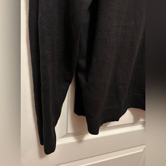 Eddie Bauer Men's Cotton Cashmere Sweater XL black v neck - Picture 4 of 11